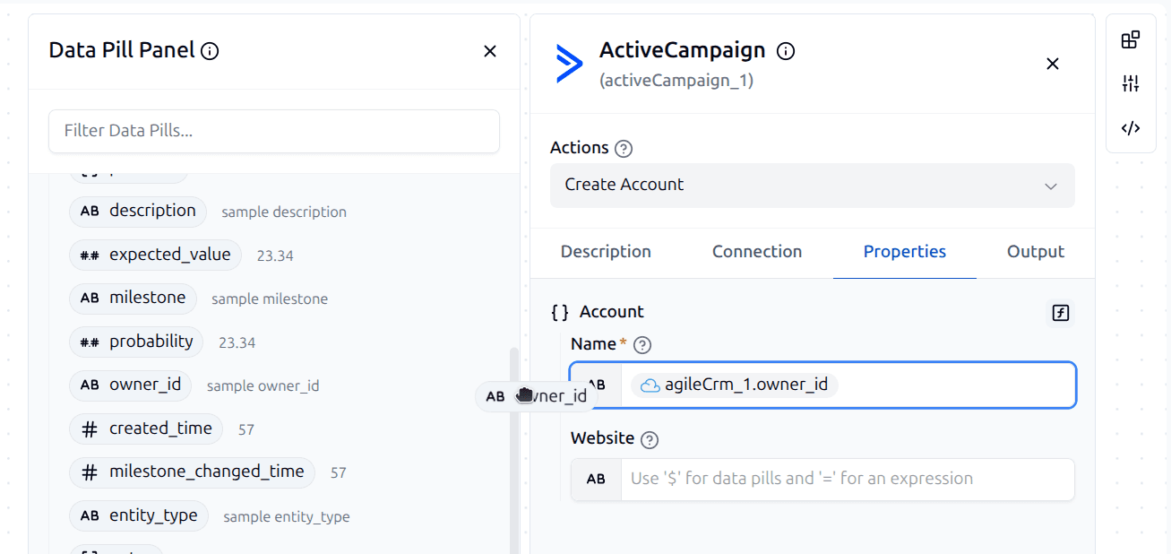 Making Data Pills Stick: Drag and Drop Functionality