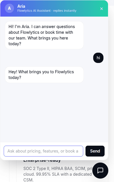 What Aria looks like in Flowlytics