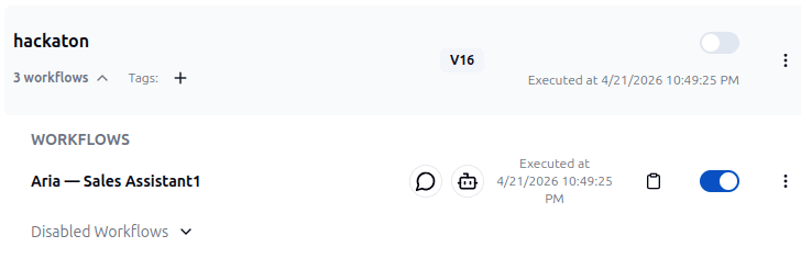 Where Aria link is in Project Deployments