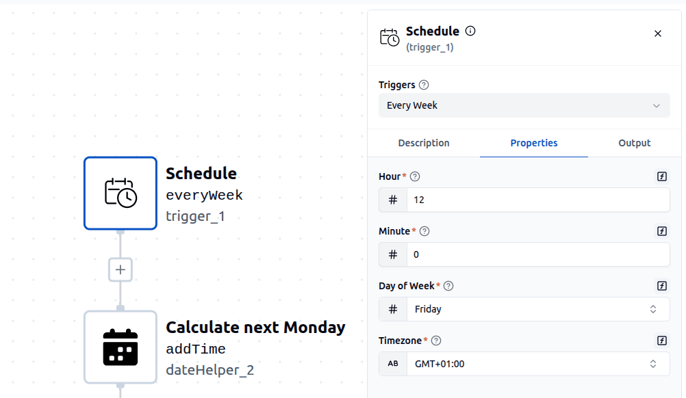 Trigger Weekly Schedule