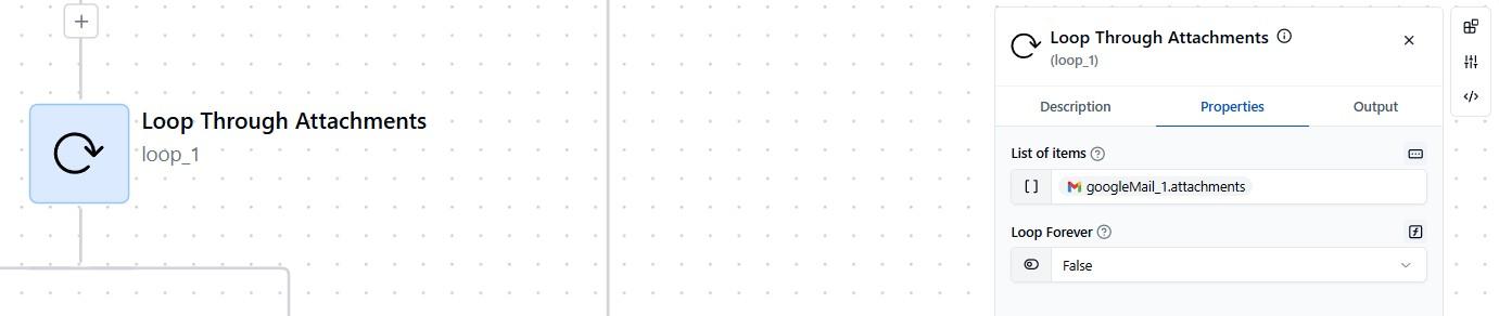 Loop Through Attachments Configuration