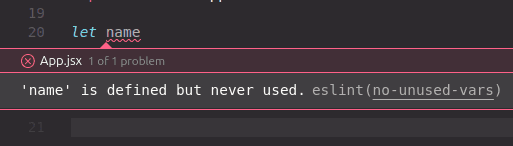 ESLint Error Display